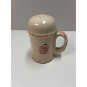 Vintage Loomco China Pottery Salt Or Pepper Shaker Cream And Pink
